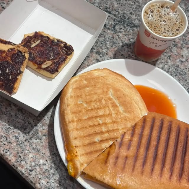 Burger combo flatlay